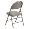 HERCULES Series Ultra-Premium Triple Braced Gray Vinyl Metal Folding Chair with Easy-Carry Handle - Flash Furniture