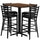 24''W x 42''L Walnut Table Set with 4 Metal Barstools - Black Vinyl Seat - Flash Furniture