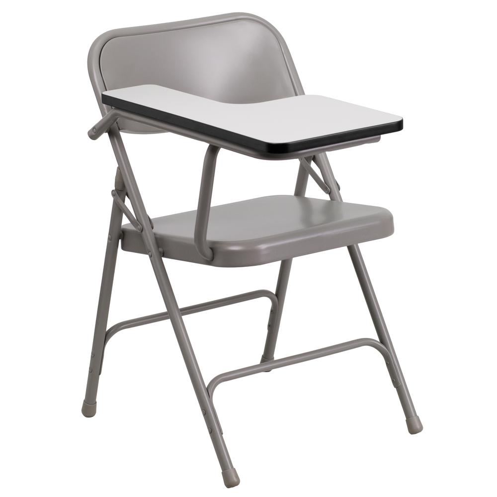 Premium Steel Folding Chair with Right Handed Tablet Arm - Flash Furniture