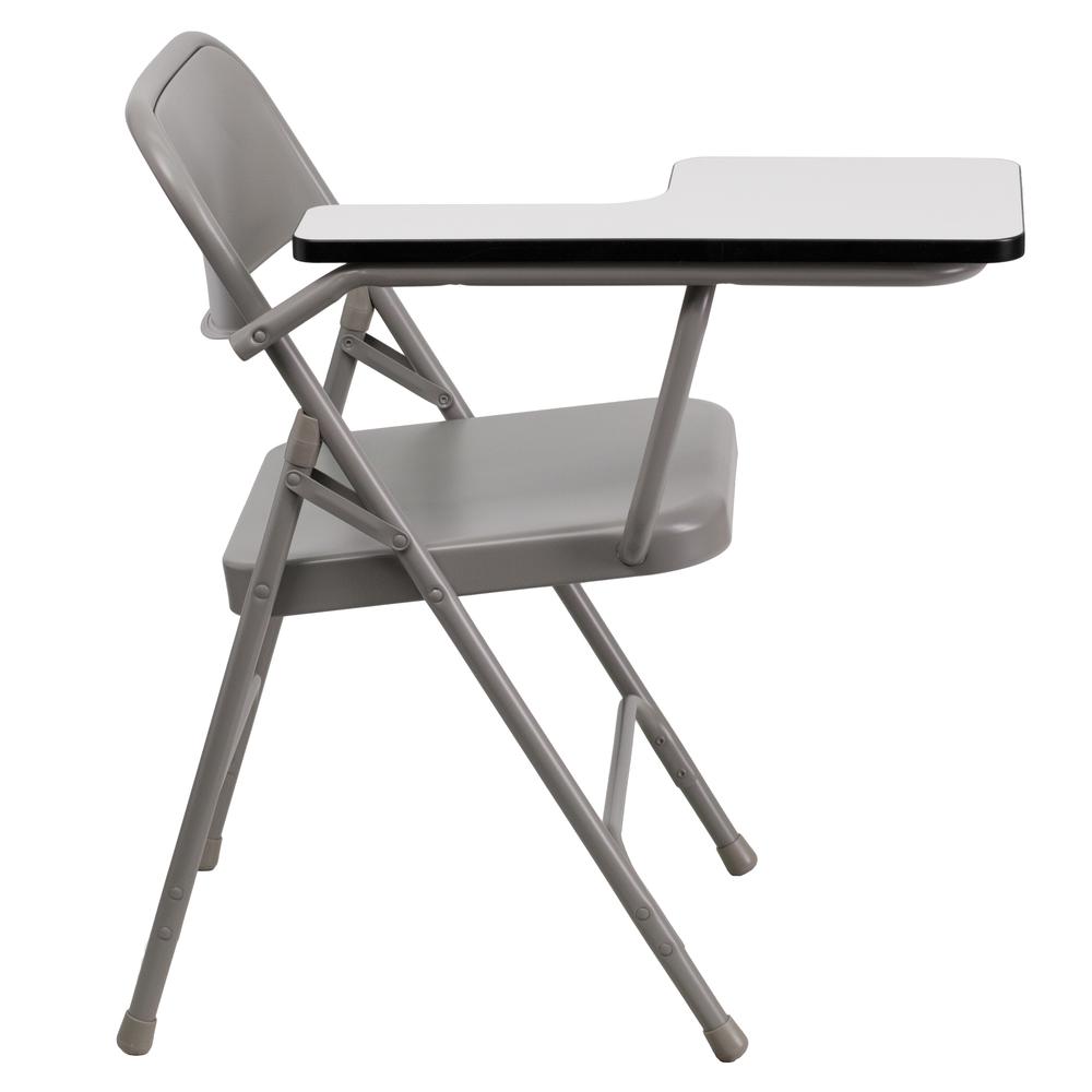 Premium Steel Folding Chair with Right Handed Tablet Arm - Flash Furniture