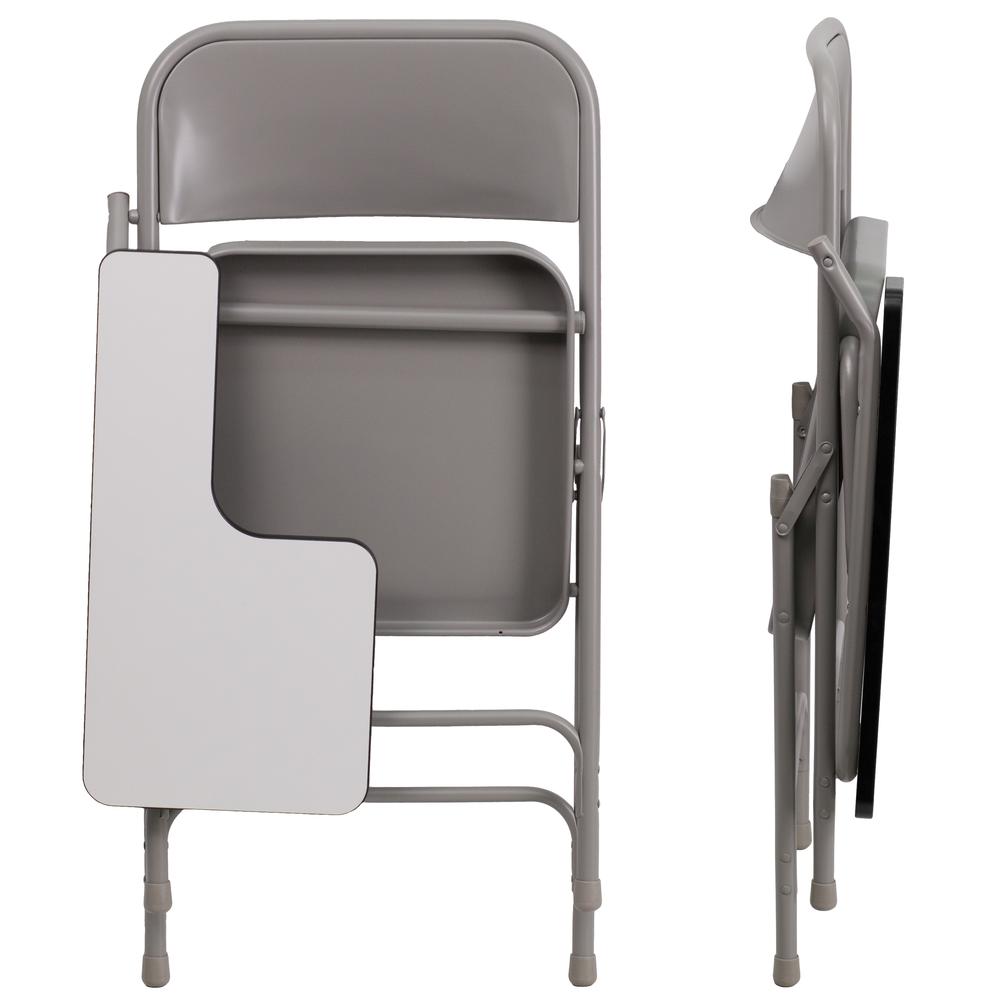 Premium Steel Folding Chair with Right Handed Tablet Arm - Flash Furniture