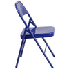 HERCULES COLORBURST Series Cobalt Blue Triple Braced & Double Hinged Metal Folding Chair - Flash Furniture