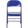 HERCULES COLORBURST Series Cobalt Blue Triple Braced & Double Hinged Metal Folding Chair - Flash Furniture