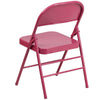 HERCULES COLORBURST Series Shockingly Fuchsia Triple Braced & Double Hinged Metal Folding Chair - Flash Furniture