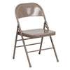 HERCULES Series Triple Braced & Double Hinged Beige Metal Folding Chair - Flash Furniture