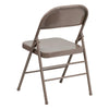 HERCULES Series Triple Braced & Double Hinged Beige Metal Folding Chair - Flash Furniture