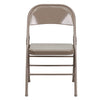 HERCULES Series Triple Braced & Double Hinged Beige Metal Folding Chair - Flash Furniture