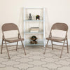 HERCULES Series Triple Braced & Double Hinged Beige Metal Folding Chair - Flash Furniture
