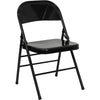 HERCULES Series Triple Braced & Double Hinged Black Metal Folding Chair - Flash Furniture