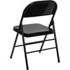 HERCULES Series Triple Braced & Double Hinged Black Metal Folding Chair - Flash Furniture