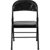 HERCULES Series Triple Braced & Double Hinged Black Metal Folding Chair - Flash Furniture