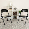 HERCULES Series Triple Braced & Double Hinged Black Metal Folding Chair - Flash Furniture