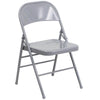 HERCULES Series Triple Braced & Double Hinged Gray Metal Folding Chair - Flash Furniture