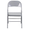 HERCULES Series Triple Braced & Double Hinged Gray Metal Folding Chair - Flash Furniture