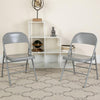 HERCULES Series Triple Braced & Double Hinged Gray Metal Folding Chair - Flash Furniture