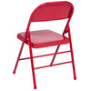 HERCULES Series Triple Braced & Double Hinged Red Metal Folding Chair - Flash Furniture