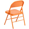 HERCULES COLORBURST Series Orange Marmalade Triple Braced & Double Hinged Metal Folding Chair - Flash Furniture