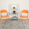 HERCULES COLORBURST Series Orange Marmalade Triple Braced & Double Hinged Metal Folding Chair - Flash Furniture