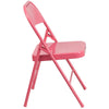 HERCULES COLORBURST Series Bubblegum Pink Triple Braced & Double Hinged Metal Folding Chair - Flash Furniture