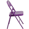 HERCULES COLORBURST Series Impulsive Purple Triple Braced & Double Hinged Metal Folding Chair - Flash Furniture