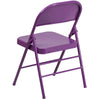 HERCULES COLORBURST Series Impulsive Purple Triple Braced & Double Hinged Metal Folding Chair - Flash Furniture