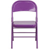 HERCULES COLORBURST Series Impulsive Purple Triple Braced & Double Hinged Metal Folding Chair - Flash Furniture