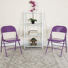 HERCULES COLORBURST Series Impulsive Purple Triple Braced & Double Hinged Metal Folding Chair - Flash Furniture