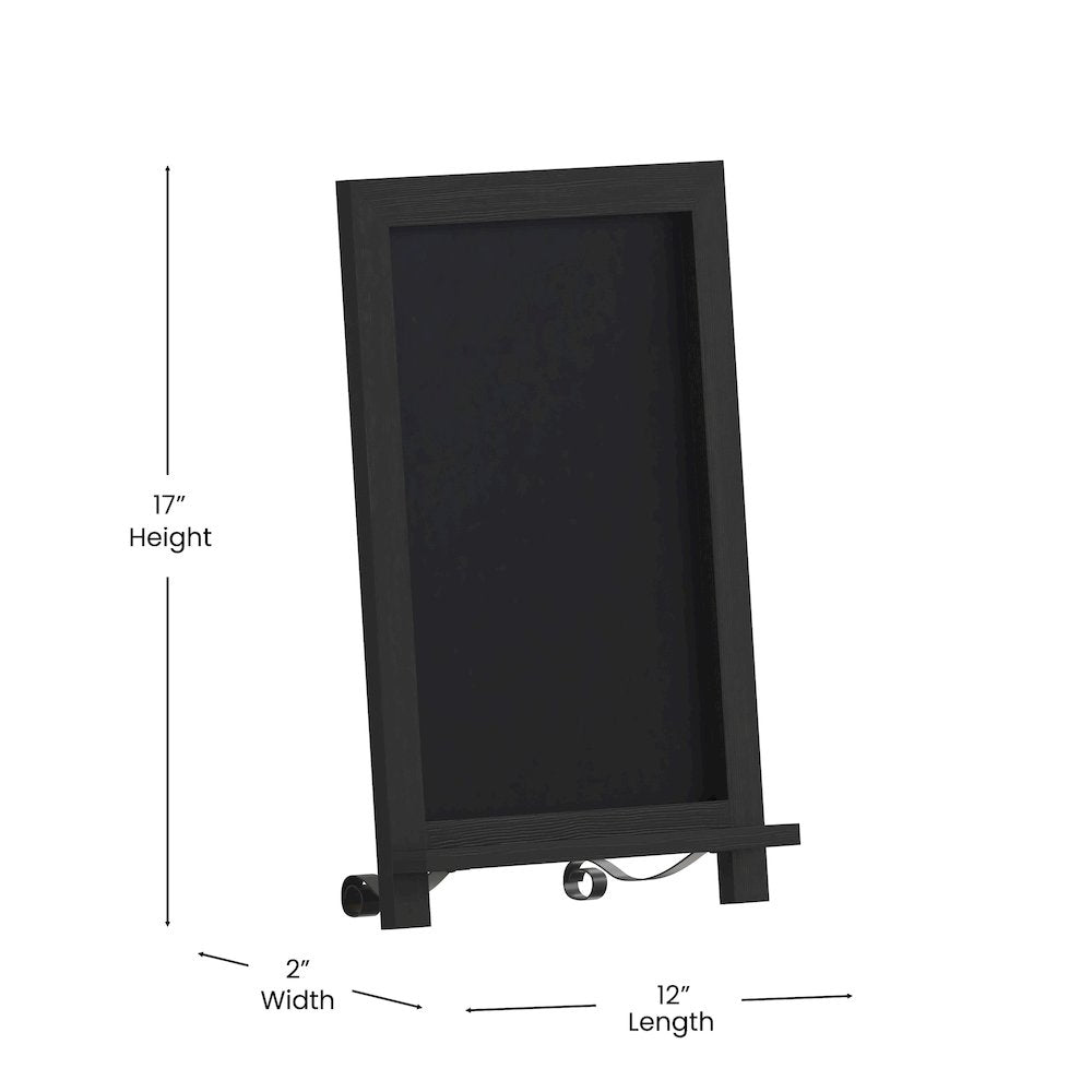 12'' x 17'' Black Tabletop Magnetic Chalkboard Sign - Flash Furniture