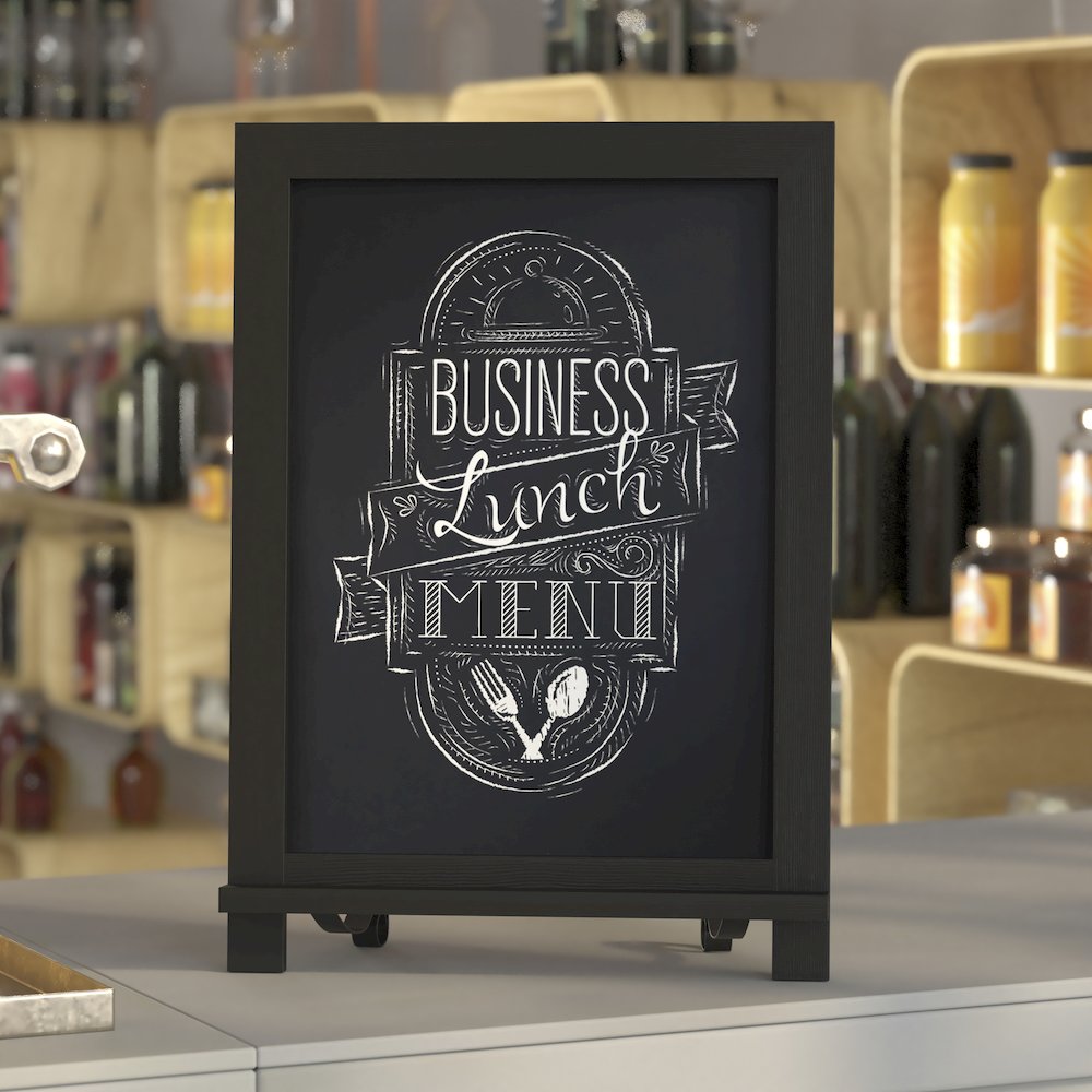 12'' x 17'' Black Tabletop Magnetic Chalkboard Sign - Flash Furniture