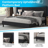 Charcoal King Fabric Upholstered Platform Bed - Headboard with Rounded Edges - Flash Furniture