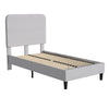 Light Grey Twin Fabric Upholstered Platform Bed - Headboard with Rounded Edges - Flash Furniture