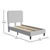 Light Grey Twin Fabric Upholstered Platform Bed - Headboard with Rounded Edges - Flash Furniture