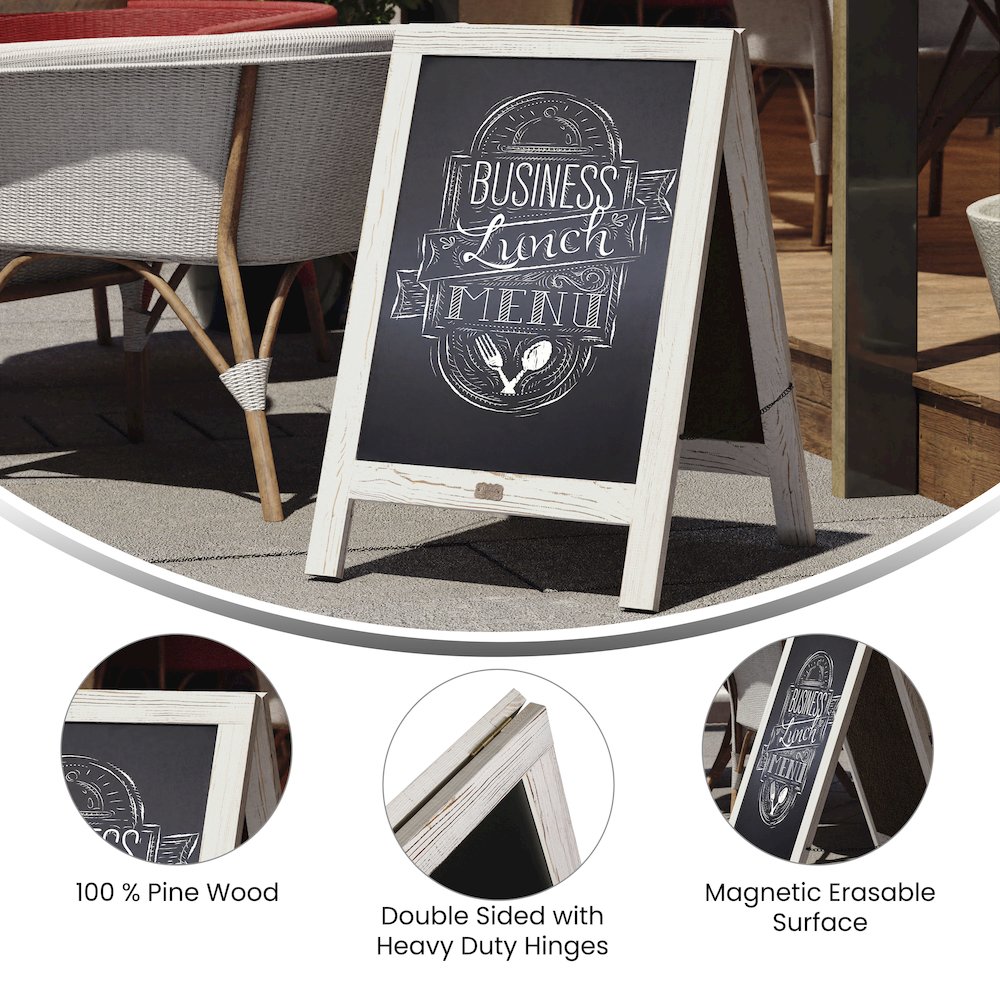 Vintage A-Frame Double Sided Magnetic Message Board - Flash Furniture