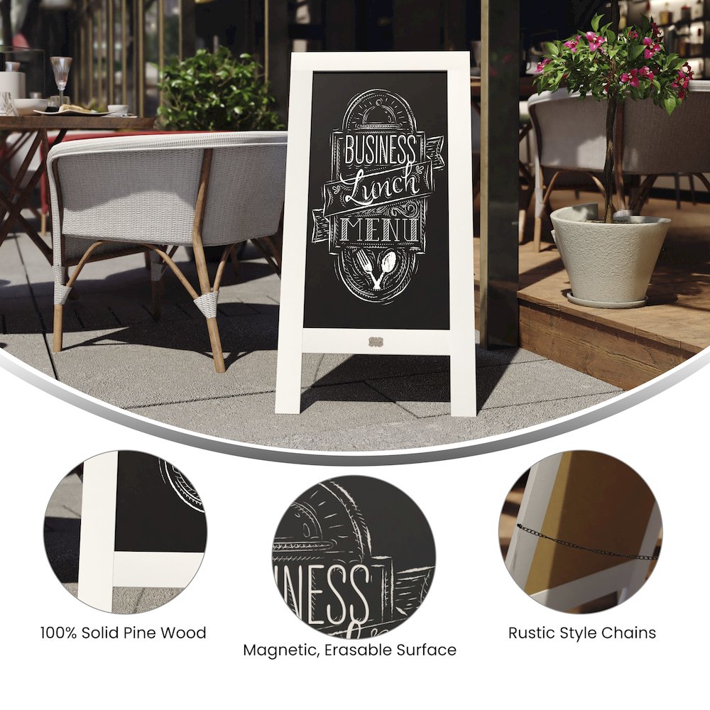 Vintage A-Frame Double Sided Indoor/Outdoor Magnetic Message Board Set - Flash Furniture