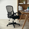 High Back Black Mesh Swivel Office Chair with Black Frame and Flip-up Arms - Flash Furniture