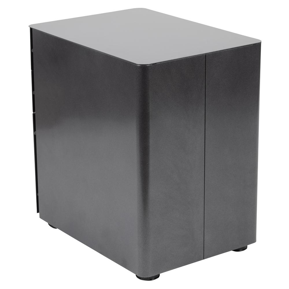 3-Drawer Mobile Locking Filing Cabinet with Anti-Tilt Mechanism, Black - Flash Furniture