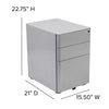 3-Drawer Mobile Locking Filing Cabinet with Anti-Tilt Mechanism, Gray - Flash Furniture