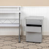 3-Drawer Mobile Locking Filing Cabinet with Anti-Tilt Mechanism, Gray - Flash Furniture
