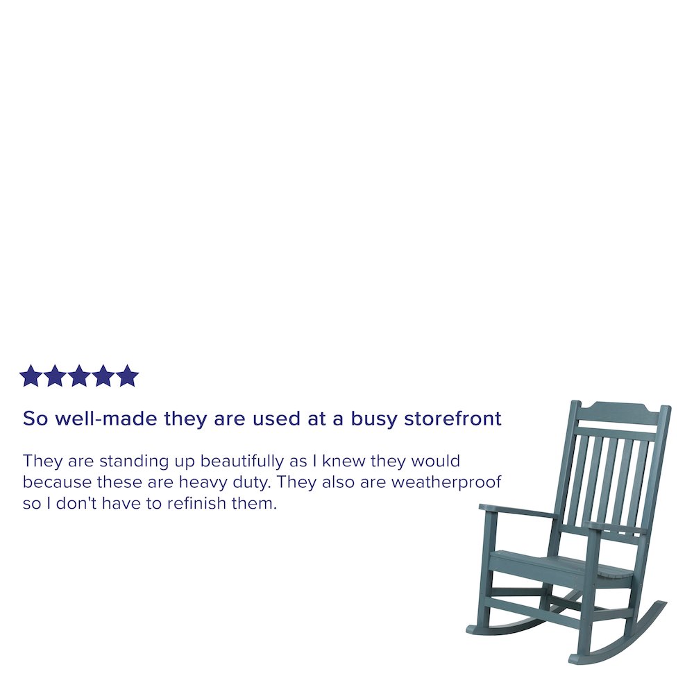 All-Weather Poly Resin Rocking Chair in Teal - Flash Furniture