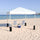 10'x10' White Event Straight Leg Canopy Tent with Sandbags and Wheeled Case - Flash Furniture
