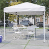 Tent Set - 8'x8' White Canopy Tent, 6-Foot Table, Set of 4 White Folding Chairs - Flash Furniture