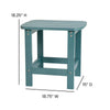 All-Weather Poly Resin Wood Adirondack Side Table in Teal - Flash Furniture