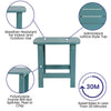 All-Weather Poly Resin Wood Adirondack Side Table in Teal - Flash Furniture