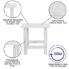 All-Weather Poly Resin Wood Adirondack Side Table in White - Flash Furniture