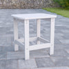 All-Weather Poly Resin Wood Adirondack Side Table in White - Flash Furniture