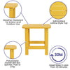 All-Weather Poly Resin Wood Adirondack Side Table in Yellow - Flash Furniture