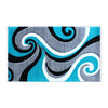 2' x 3' Turquoise Abstract Area Rug - Olefin Rug - Hallway, Entryway, or Bedroom - Flash Furniture