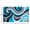 2' x 3' Turquoise Abstract Area Rug - Olefin Rug - Hallway, Entryway, or Bedroom - Flash Furniture