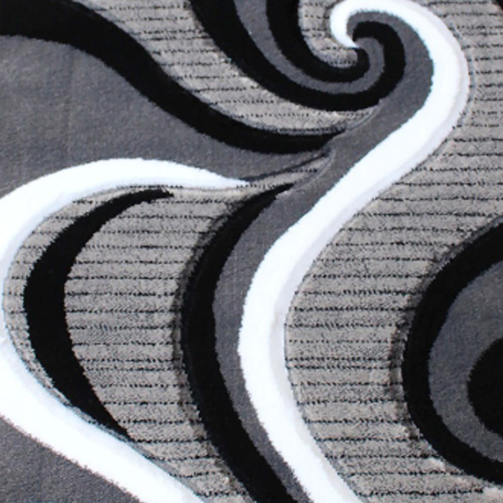 2' x 7' Gray Abstract Area Rug - Olefin Rug - Hallway, Entryway, or Bedroom - Flash Furniture