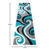 2' x 7' Turquoise Abstract Area Rug - Olefin Rug - Hallway, Entryway, or Bedroom - Flash Furniture